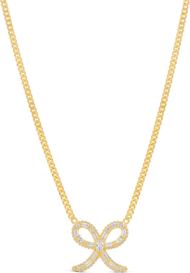 SHYMI Pave Ribbon On A Curb Chain - Gold