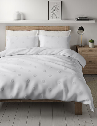 Marks and Spencer Pure Cotton Spotty Textured Bedding Set