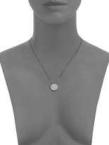 Thumbnail for your product : Adriana Orsini Pavé Blackened Sterling Silver Disc Pendant Necklace