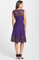 Thumbnail for your product : Tadashi Shoji Lace Trim Pintuck Jersey Fit & Flare Dress