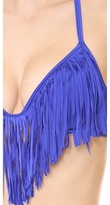 Thumbnail for your product : Luli Fama Cosita Buena Fringe Plunge Bikini Top