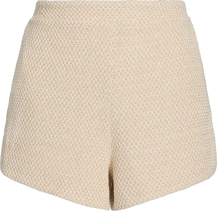 L'Agence Women's Radlee Knit Dolphin Shorts - White Ivory Gold - Size XS