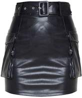 Thumbnail for your product : PrettyLittleThing Black Faux Leather Belted Cargo Pocket Mini Skirt