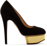 Thumbnail for your product : Charlotte Olympia Black Platform Dolly Pumps