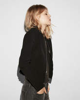 Thumbnail for your product : Express Zip Front Peplum Bomber Jacket