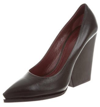 Celine Leather Pointed-Toe Pumps