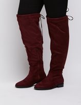 Thumbnail for your product : Charlotte Russe Wide Width Drawstring Over-The-Knee Boots