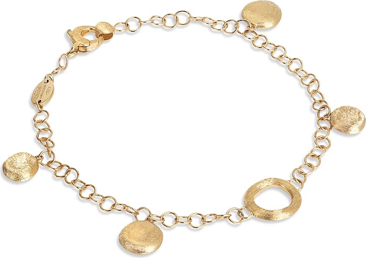 Marco Bicego 18K Yellow Gold Jaipur Textured Disc Charm Bracelet