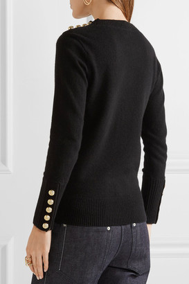 Burberry Button-detailed Cashmere Sweater - Black
