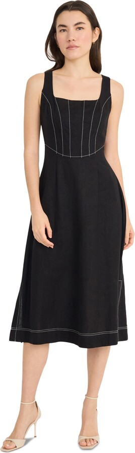 Donna Morgan Women's Square-Neck Sleeveless Side-Slit Dress