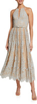 Thumbnail for your product : Badgley Mischka Sequin Lace Racer Halter Dress