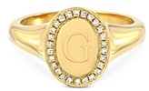 Thumbnail for your product : Zoe Lev 14K Yellow Gold Diamond Initial Signet Ring
