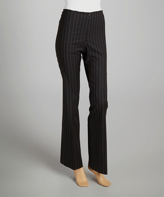 Fabrizio Gianni Black & White Dual Pinstripe Trouser Pants