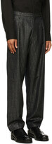 Thumbnail for your product : Sulvam Grey Glitter Stripe Tapered Trousers