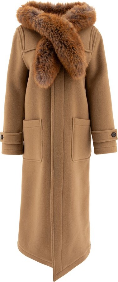 Burberry Faux-Fur Trim Long Sleeved Duffle Coat ShopStyle