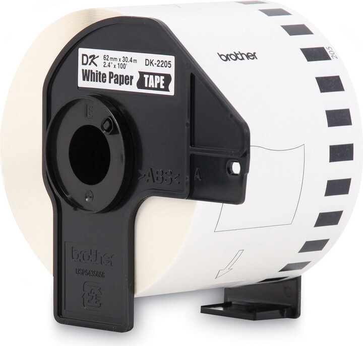 Brother Genuine DK-2205 Continuous White Paper Labels for QL Label Printers, 2.4" x 50 ft (62mm x 15.2m)