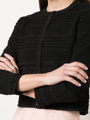 Alexander McQueen Cropped Textured Knit Cardigan