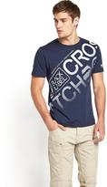 Thumbnail for your product : Crosshatch Mens Sprayed Logo T-shirt - Dress Blue
