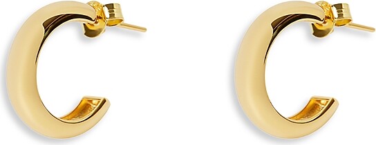 Argentovivo C Hoop Earrings in 14K Gold Plate