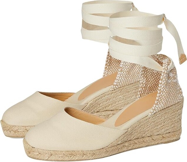 Castaner Carina 60mm Wedge Espadrille Women's Shoes Ivory : EU 36 (US Women's 6) M, Canvas