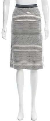 Tory Burch Sequin-Embellished Striped Skirt