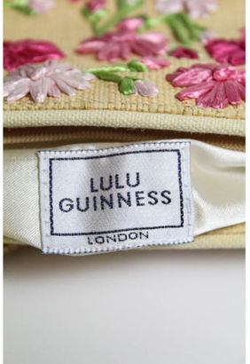 Lulu Guinness Multi Colored Canvas Zipper Top 1 Strap Shoulder Handbag