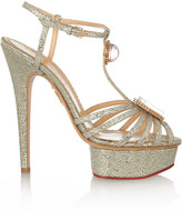 Thumbnail for your product : Charlotte Olympia Leading Lady glitter-finished sandals