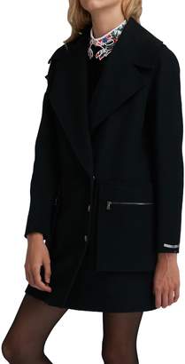 Sportmax Code Wool Coat In Black