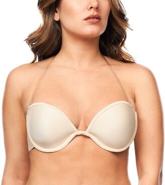 Women Ladies Strapless Push Up Bra Invisible Clear Back Straps 32-42 A B C D E F
