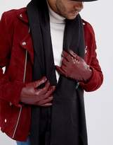 Thumbnail for your product : ASOS DESIGN Leather Gloves In Burgundy