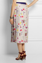 Thumbnail for your product : Mary Katrantzou Pleated printed satin-twill midi skirt