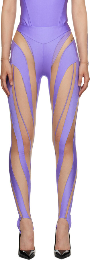 Thierry Mugler Purple & Beige Spiral Leggings - ShopStyle