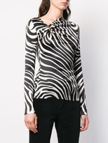Thumbnail for your product : Versace Zebra Print Asymmetric Blouse