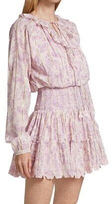 HEMANT AND NANDITA Printed Cotton Gauze Mini Dress