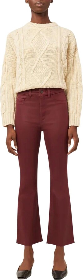 DL1961 - Women's Bridget Boot High-Rise Instasculpt Crop Jeans In Ruby Coated