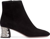 Thumbnail for your product : Miu Miu Suede Crystal Booties