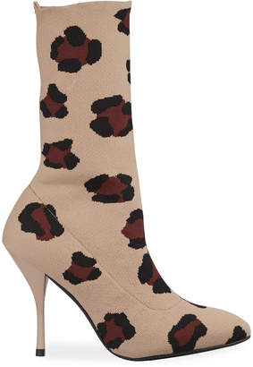 leopard print sock booties