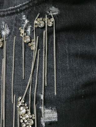 Amen bead and stitch detail jeans