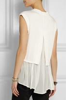 Thumbnail for your product : Clu Jersey and silk-chiffon top
