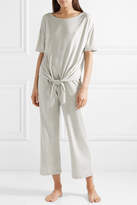 Thumbnail for your product : Skin Nadene Tie-front Ribbed Stretch Pima Cotton And Modal-blend T-shirt