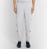 Thumbnail for your product : adidas Tapered Logo-Embroidered Striped Velour Sweatpants