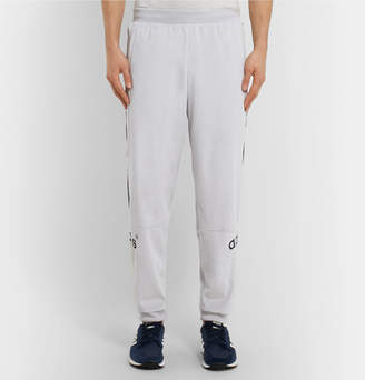 adidas Tapered Logo-Embroidered Striped Velour Sweatpants