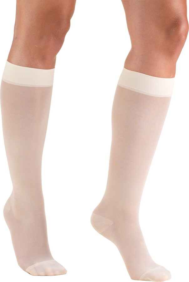 Truform Women’s Stockings, Knee High, Sheer: 15-20 mmHg, Ivory, Medium