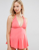 Thumbnail for your product : ASOS Maternity Halter Floaty Tankini Bikini Top