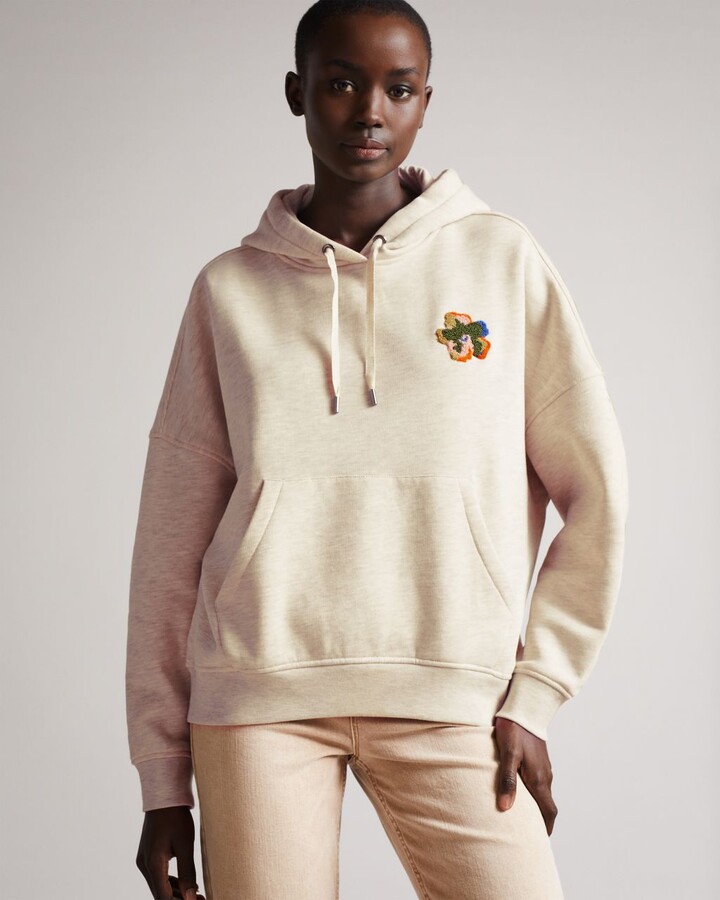 Ted Baker Hoodie With Flower Patch - ShopStyle