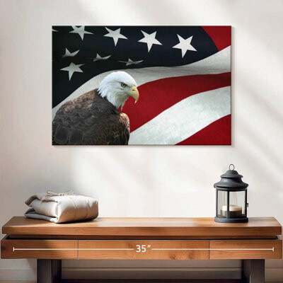 Ebern Designs Brampt US Flag And The Bald Eagle