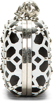 Thumbnail for your product : Alexander McQueen Black & White Studded Skull Box Clutch