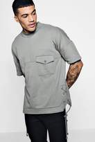 Thumbnail for your product : boohoo Oversized Pocket Extended Crew Sweater