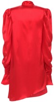 Thumbnail for your product : LIYA Draped Silk Satin Mini Dress
