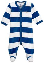 Thumbnail for your product : Petit Bateau Unisex baby wide-striped velour crawler